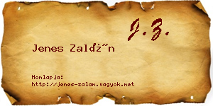 Jenes Zalán névjegykártya